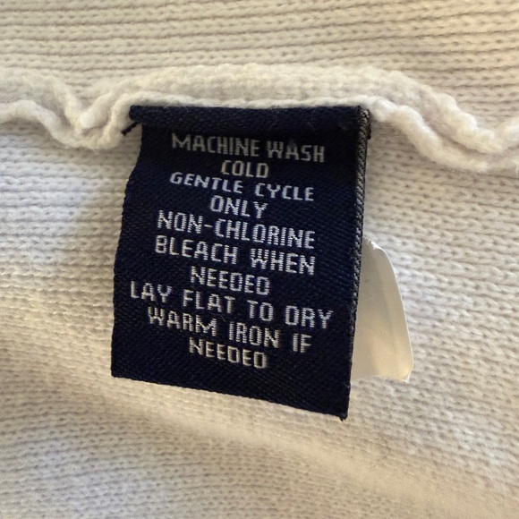 Chaps Ivory Cardigan with Black Accents - Picture 3 of 6